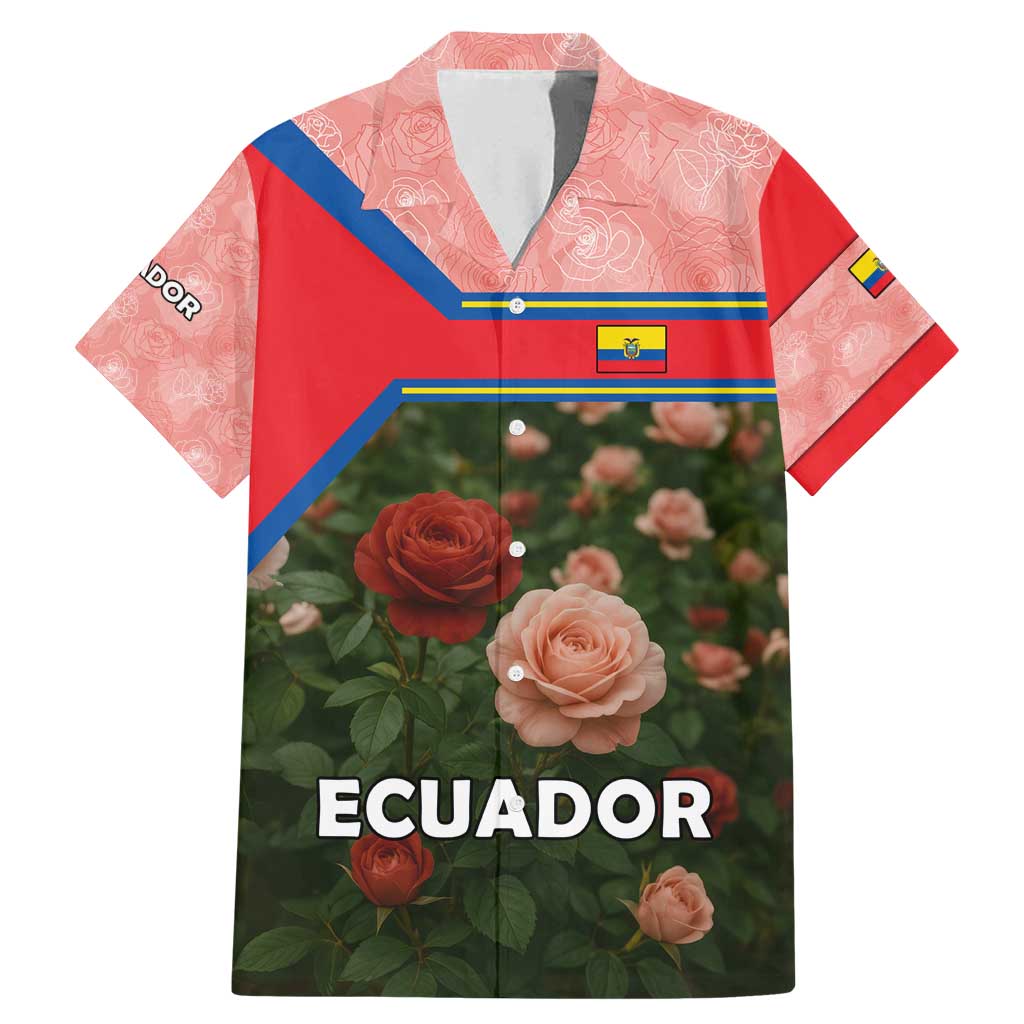 Ecuador Family Matching Mermaid Dress and Hawaiian Shirt with Rose Garden and Floral Texture Design - Wonder Print Shop