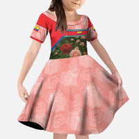 Ecuador Family Matching Off Shoulder Maxi Dress and Hawaiian Shirt with Rose Garden and Floral Texture Design - Wonder Print Shop