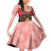 Ecuador Family Matching Off Shoulder Short Dress and Hawaiian Shirt with Rose Garden and Floral Texture Design - Wonder Print Shop