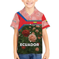 Ecuador Family Matching Puletasi and Hawaiian Shirt with Rose Garden and Floral Texture Design - Wonder Print Shop