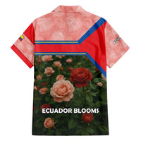 Ecuador Family Matching Short Sleeve Bodycon Dress and Hawaiian Shirt with Rose Garden and Floral Texture Design - Wonder Print Shop