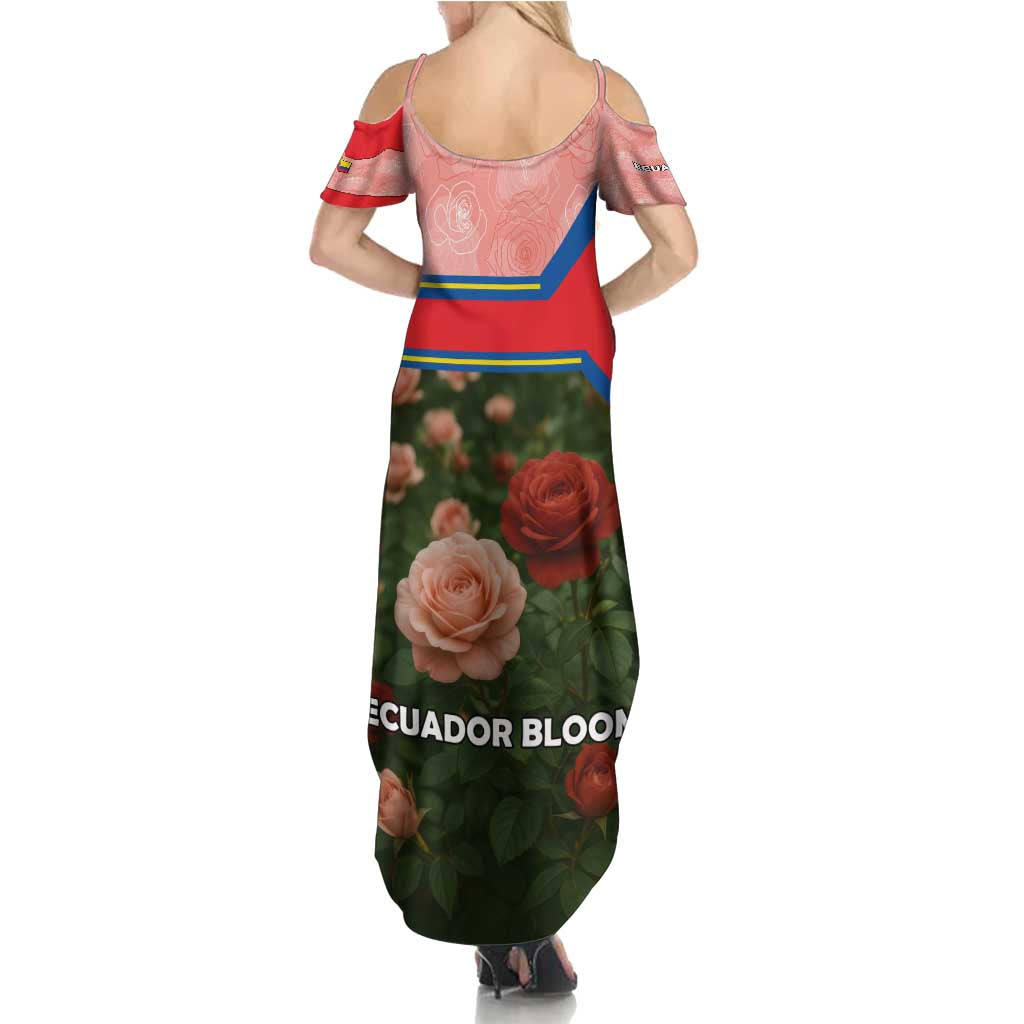 Ecuador Family Matching Summer Maxi Dress and Hawaiian Shirt with Rose Garden and Floral Texture Design - Wonder Print Shop