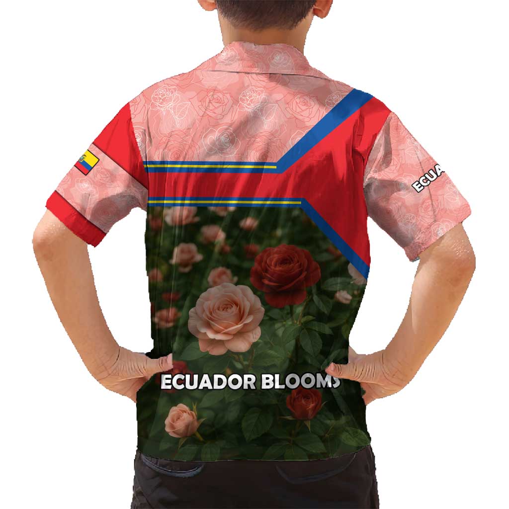 Ecuador Family Matching Tank Maxi Dress and Hawaiian Shirt with Rose Garden and Floral Texture Design - Wonder Print Shop