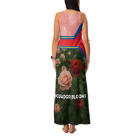 Ecuador Family Matching Tank Maxi Dress and Hawaiian Shirt with Rose Garden and Floral Texture Design - Wonder Print Shop