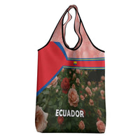 Ecuador Grocery Bag with Rose Garden and Floral Texture Design - Wonder Print Shop