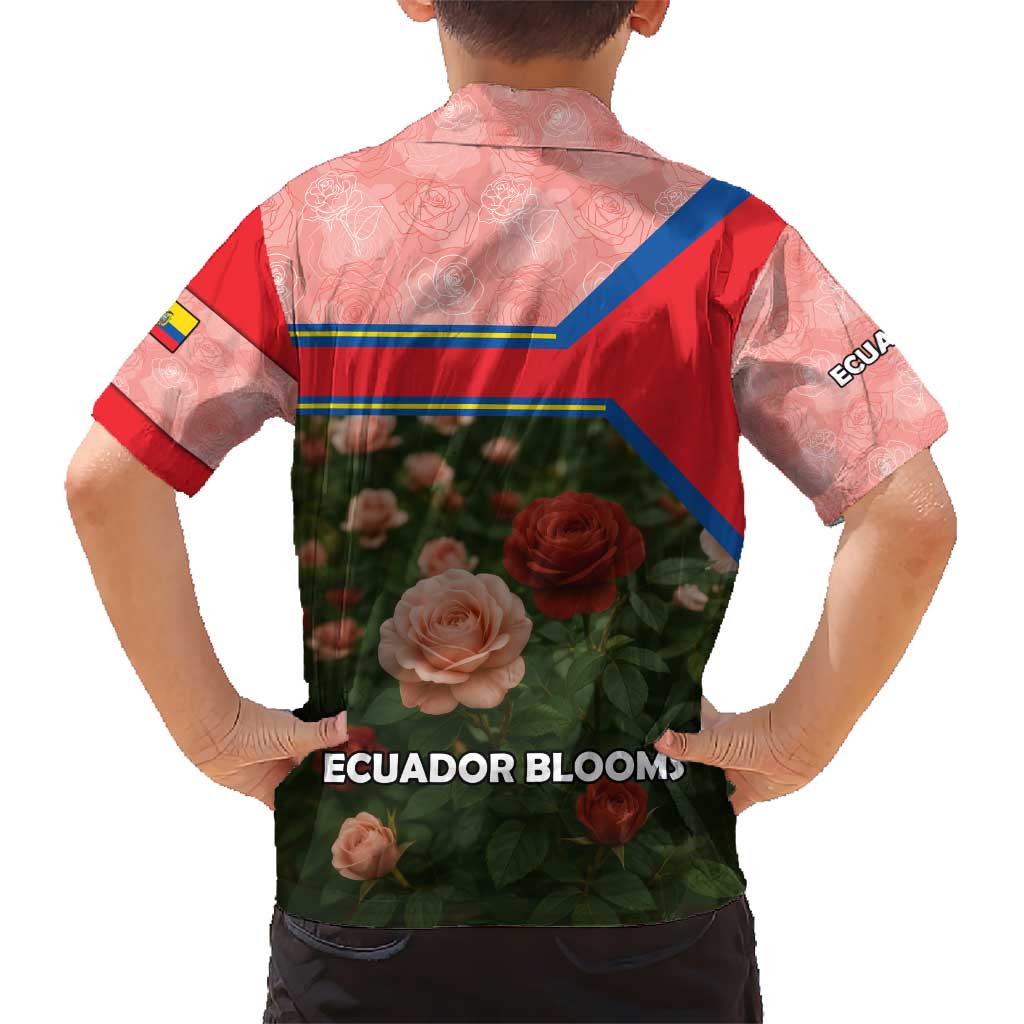 Ecuador Hawaiian Shirt with Rose Garden and Floral Texture Design - Wonder Print Shop