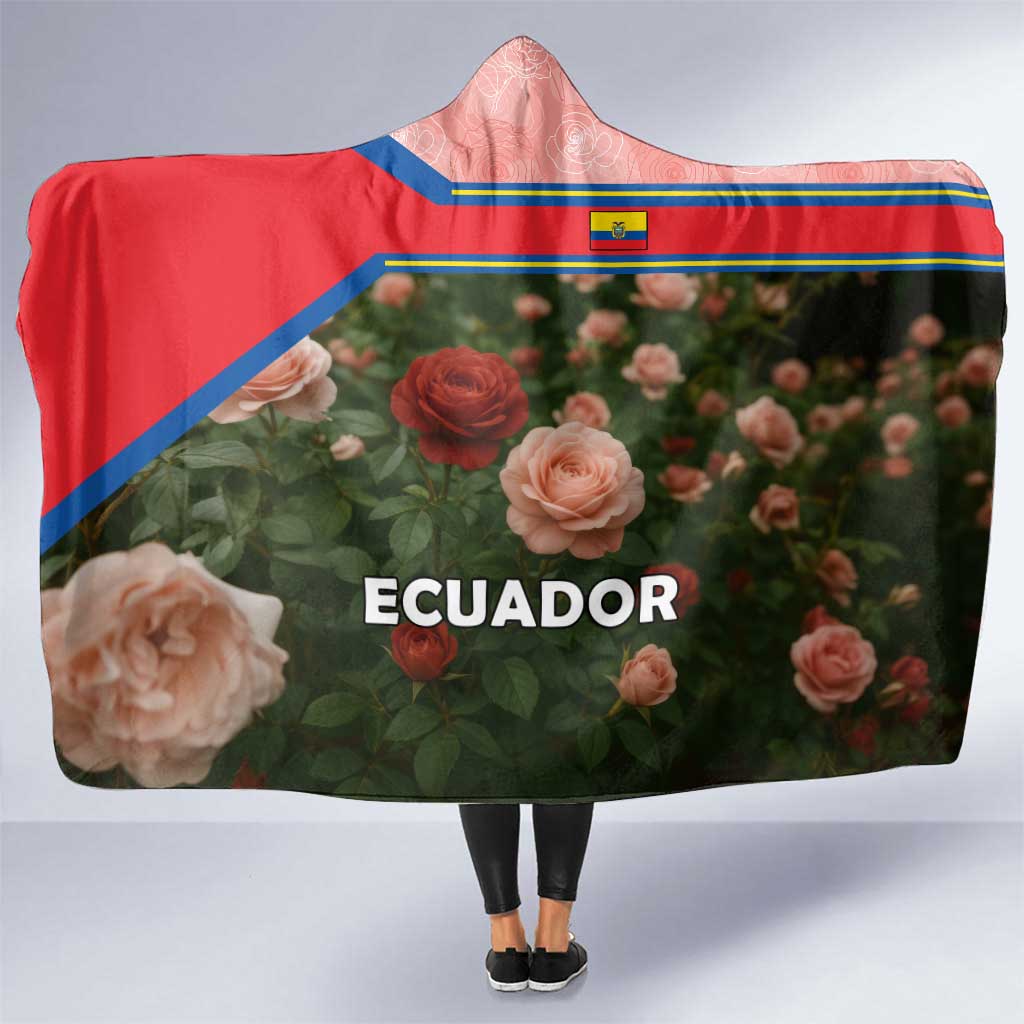 Ecuador Hooded Blanket with Rose Garden and Floral Texture Design - Wonder Print Shop