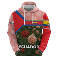 Ecuador Hoodie with Rose Garden and Floral Texture Design - Wonder Print Shop