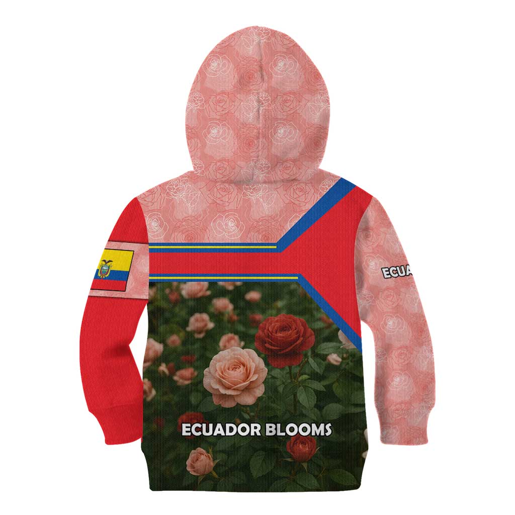 Ecuador Kid Hoodie with Rose Garden and Floral Texture Design - Wonder Print Shop