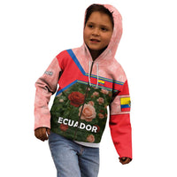 Ecuador Kid Hoodie with Rose Garden and Floral Texture Design - Wonder Print Shop