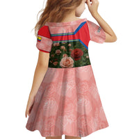 Ecuador Kid Short Sleeve Dress with Rose Garden and Floral Texture Design - Wonder Print Shop