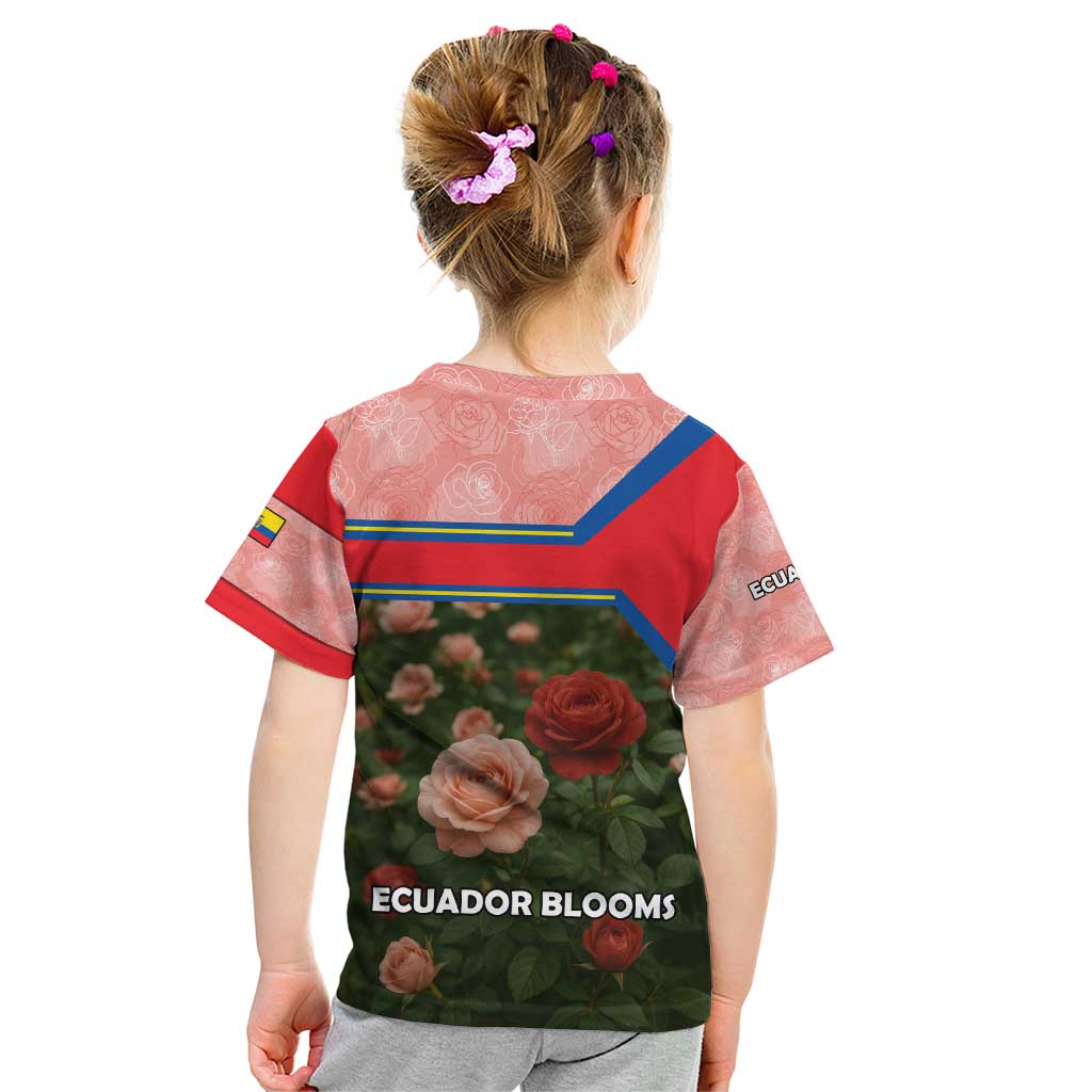 Ecuador Kid T Shirt with Rose Garden and Floral Texture Design - Wonder Print Shop