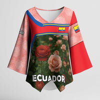 Ecuador Kimono Sleeve Blouse with Rose Garden and Floral Texture Design - Wonder Print Shop