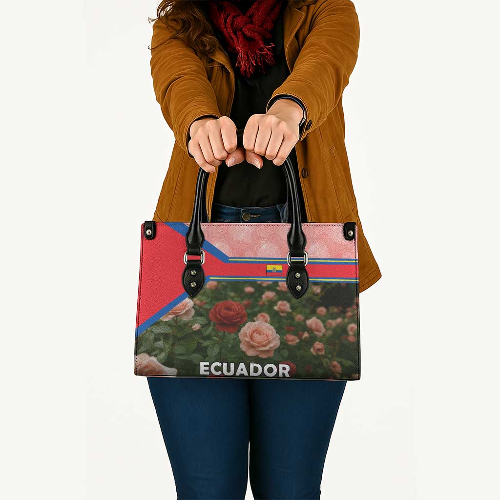 Ecuador Leather Bag with Rose Garden and Floral Texture Design - Wonder Print Shop