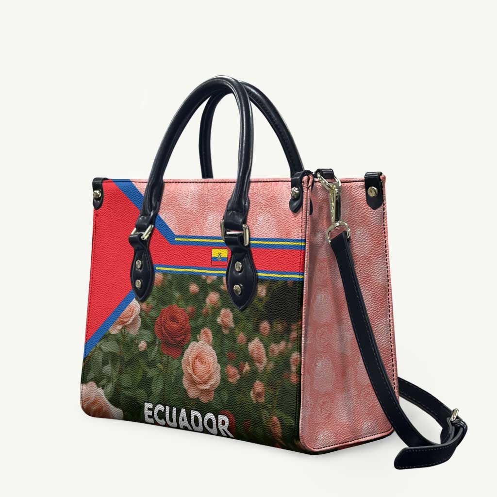 Ecuador Leather Bag with Rose Garden and Floral Texture Design - Wonder Print Shop