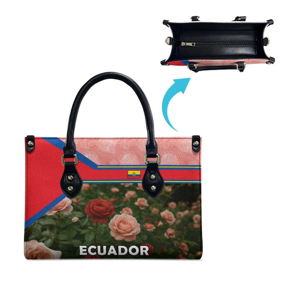 Ecuador Leather Bag with Rose Garden and Floral Texture Design - Wonder Print Shop
