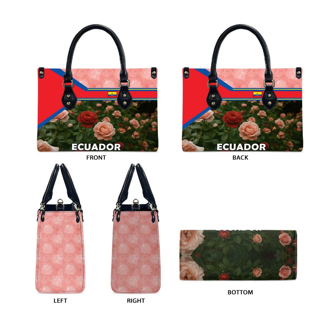 Ecuador Leather Bag with Rose Garden and Floral Texture Design - Wonder Print Shop