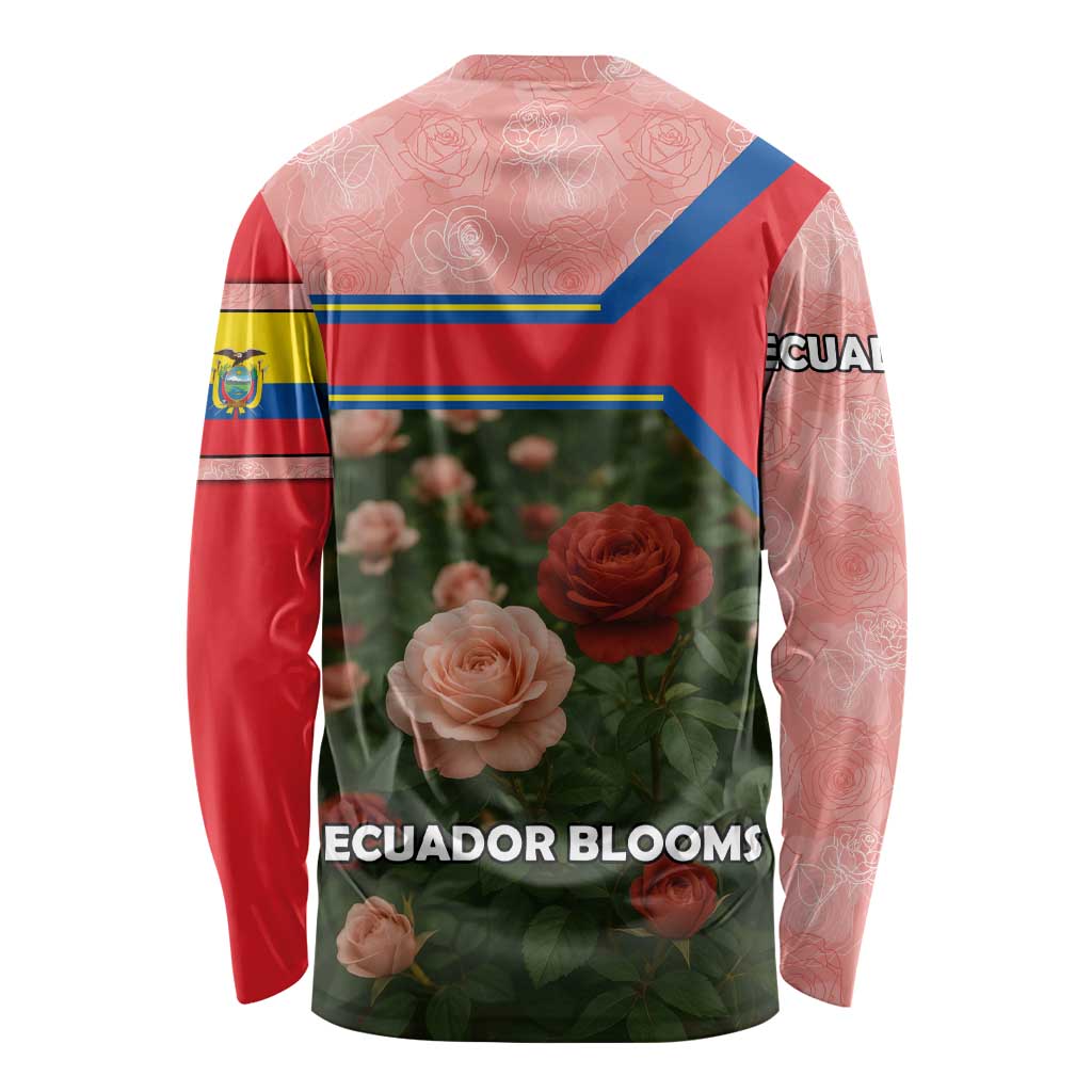 Ecuador Long Sleeve Shirt with Rose Garden and Floral Texture Design - Wonder Print Shop