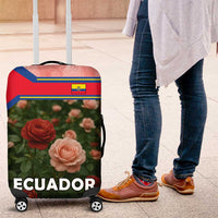 Ecuador Luggage Cover with Rose Garden and Floral Texture Design - Wonder Print Shop