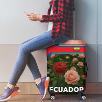 Ecuador Luggage Cover with Rose Garden and Floral Texture Design - Wonder Print Shop