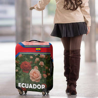 Ecuador Luggage Cover with Rose Garden and Floral Texture Design - Wonder Print Shop