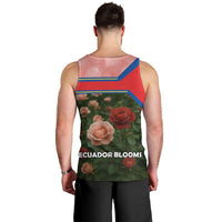 Ecuador Men Tank Top with Rose Garden and Floral Texture Design - Wonder Print Shop