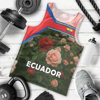 Ecuador Men Tank Top with Rose Garden and Floral Texture Design - Wonder Print Shop