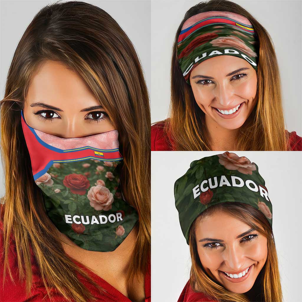 Ecuador Neck Gaiter with Rose Garden and Floral Texture Design TS04
