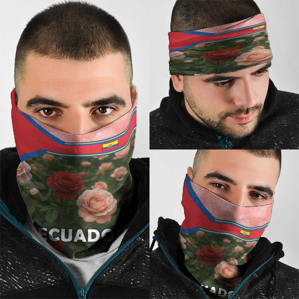 Ecuador Neck Gaiter with Rose Garden and Floral Texture Design TS04