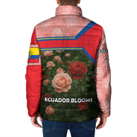 Ecuador Padded Jacket with Rose Garden and Floral Texture Design - Wonder Print Shop