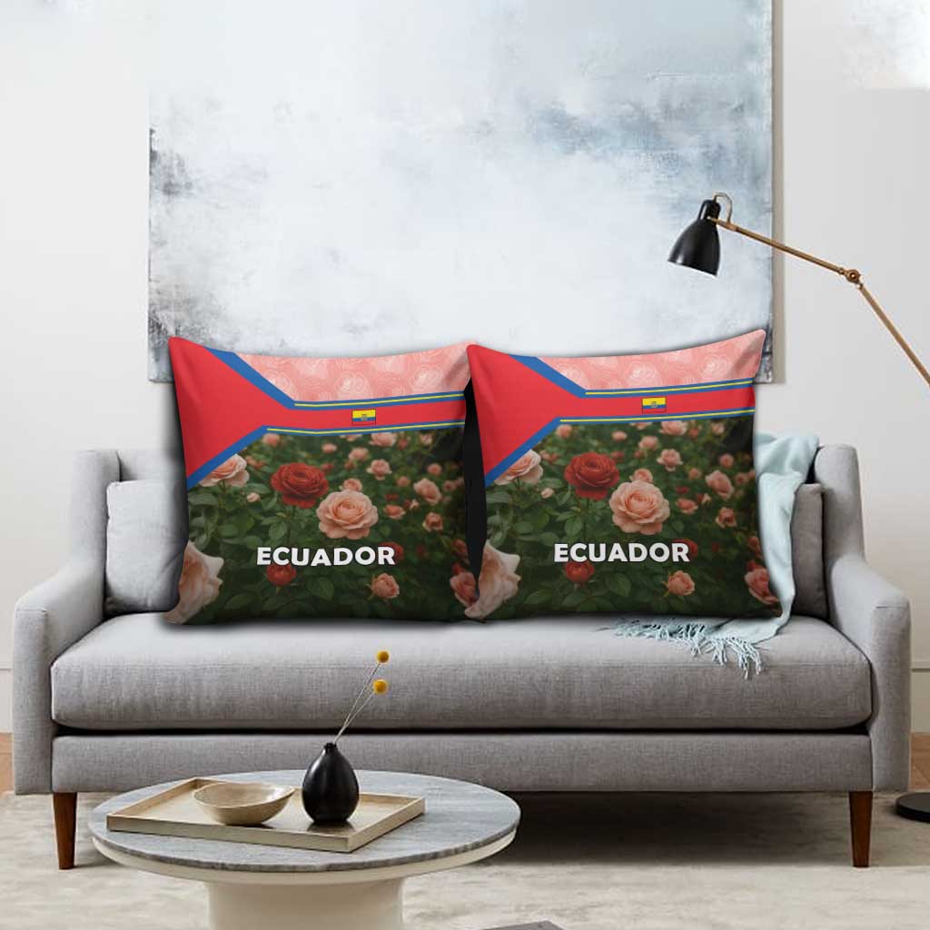 Ecuador Pillow Cover with Rose Garden and Floral Texture Design - Wonder Print Shop