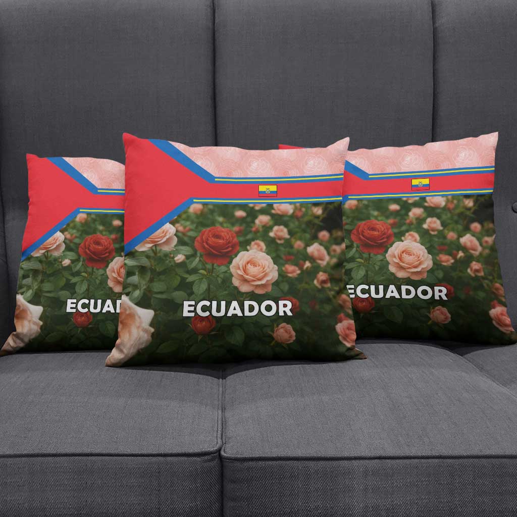 Ecuador Pillow Cover with Rose Garden and Floral Texture Design - Wonder Print Shop
