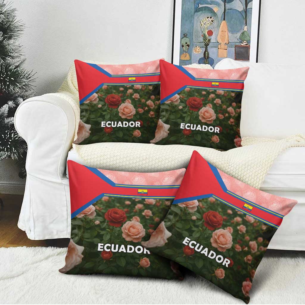 Ecuador Pillow Cover with Rose Garden and Floral Texture Design - Wonder Print Shop