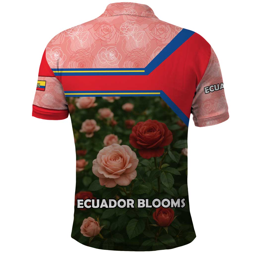 Ecuador Polo Shirt with Rose Garden and Floral Texture Design - Wonder Print Shop