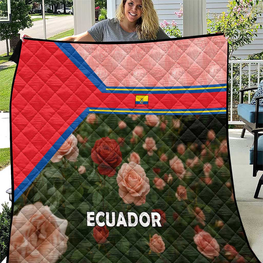 Ecuador Quilt with Rose Garden and Floral Texture Design - Wonder Print Shop