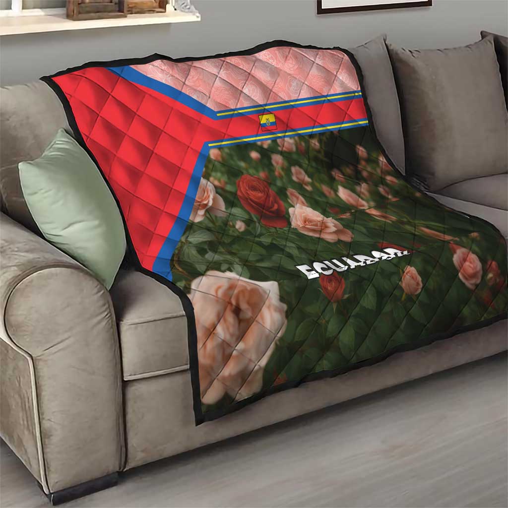 Ecuador Quilt with Rose Garden and Floral Texture Design - Wonder Print Shop