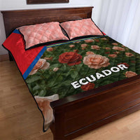 Ecuador Quilt Bed Set with Rose Garden and Floral Texture Design - Wonder Print Shop