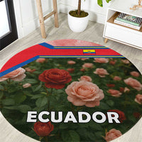 Ecuador Round Carpet with Rose Garden and Floral Texture Design - Wonder Print Shop