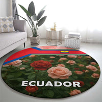 Ecuador Round Carpet with Rose Garden and Floral Texture Design - Wonder Print Shop