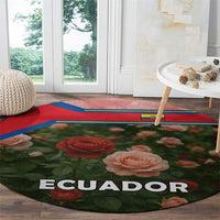 Ecuador Round Carpet with Rose Garden and Floral Texture Design - Wonder Print Shop
