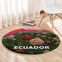 Ecuador Round Carpet with Rose Garden and Floral Texture Design - Wonder Print Shop