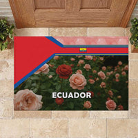 Ecuador Rubber Doormat with Rose Garden and Floral Texture Design - Wonder Print Shop