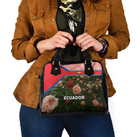 Ecuador Shoulder Handbag with Rose Garden and Floral Texture Design - Wonder Print Shop