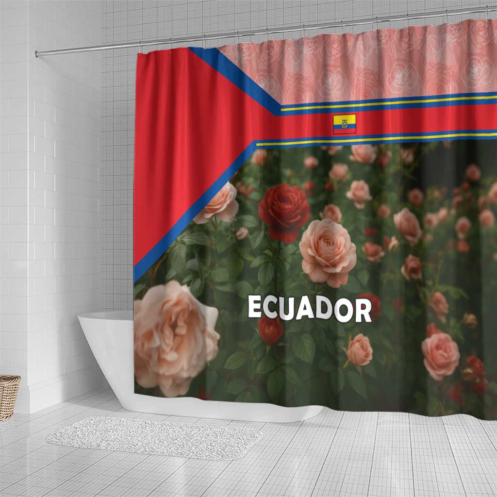 Ecuador Shower Curtain with Rose Garden and Floral Texture Design - Wonder Print Shop
