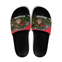 Ecuador Slide Sandals with Rose Garden and Floral Texture Design - Wonder Print Shop