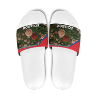 Ecuador Slide Sandals with Rose Garden and Floral Texture Design - Wonder Print Shop