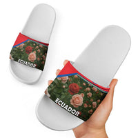 Ecuador Slide Sandals with Rose Garden and Floral Texture Design - Wonder Print Shop
