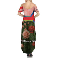 Ecuador Summer Maxi Dress with Rose Garden and Floral Texture Design - Wonder Print Shop