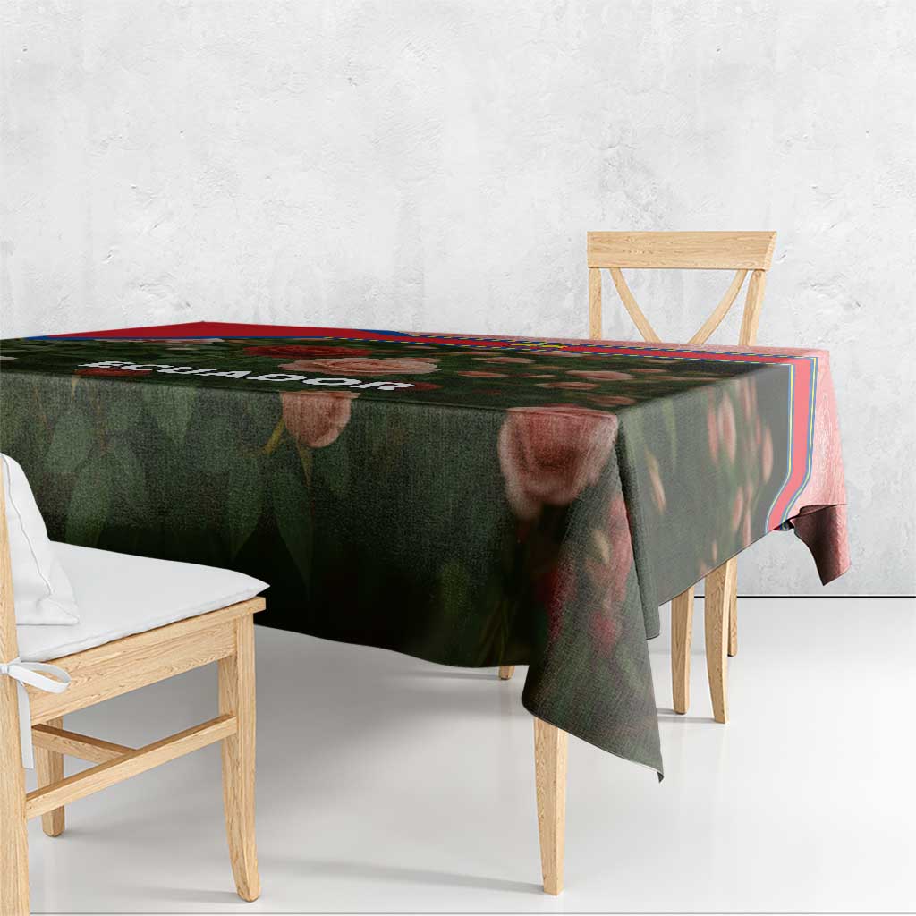 Ecuador Tablecloth with Rose Garden and Floral Texture Design - Wonder Print Shop
