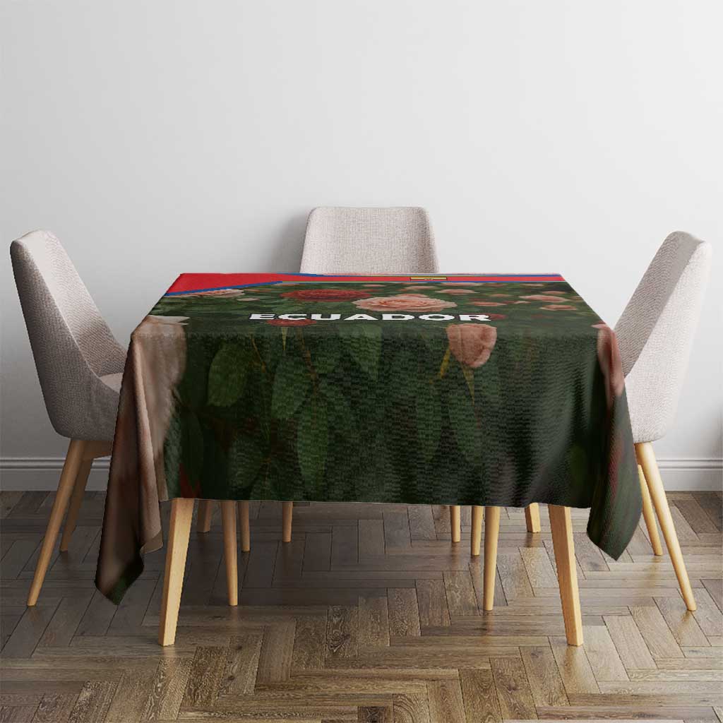 Ecuador Tablecloth with Rose Garden and Floral Texture Design - Wonder Print Shop
